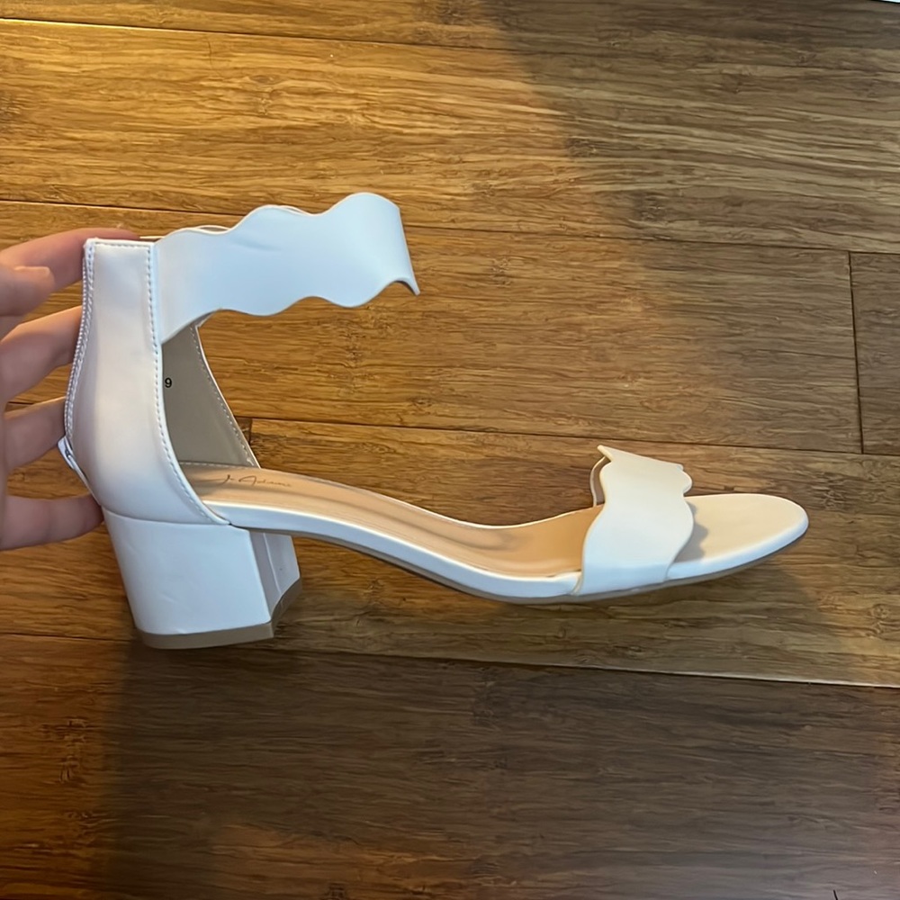 White, J.Adams, open toe, 1.5” heel